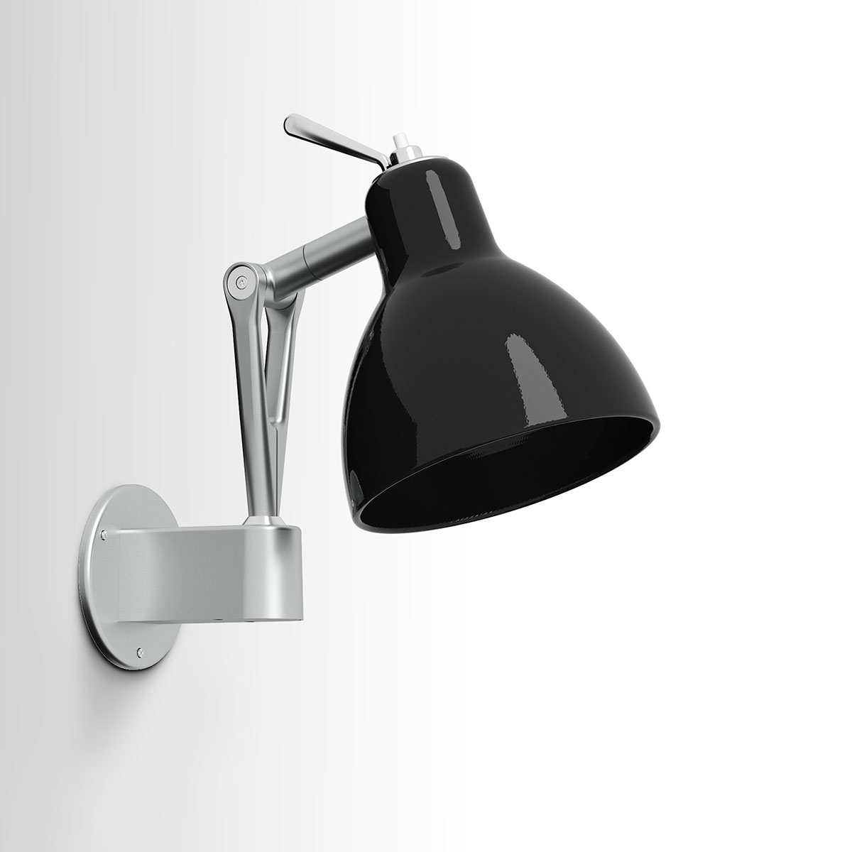 Frame: silver-colored, shade: glossy black