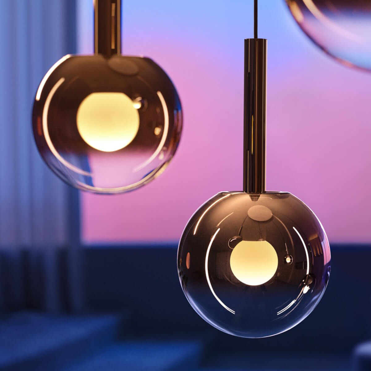 Occhio Luna sospeso up LED Pendelleuchte, dark chrome