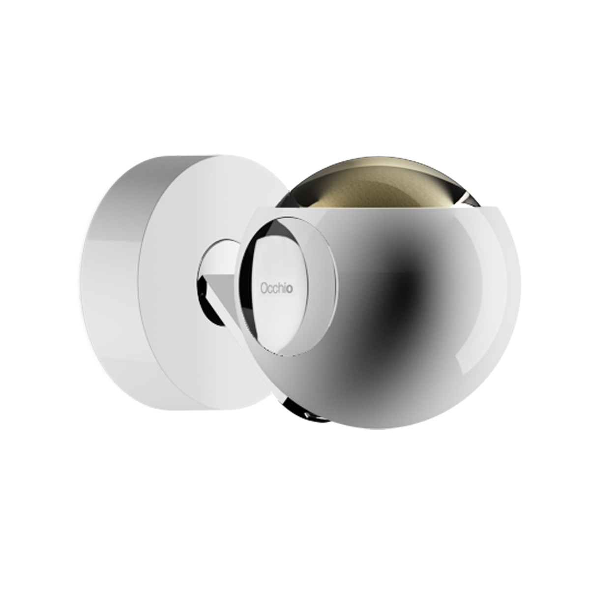 glossy white, pads and body chrome