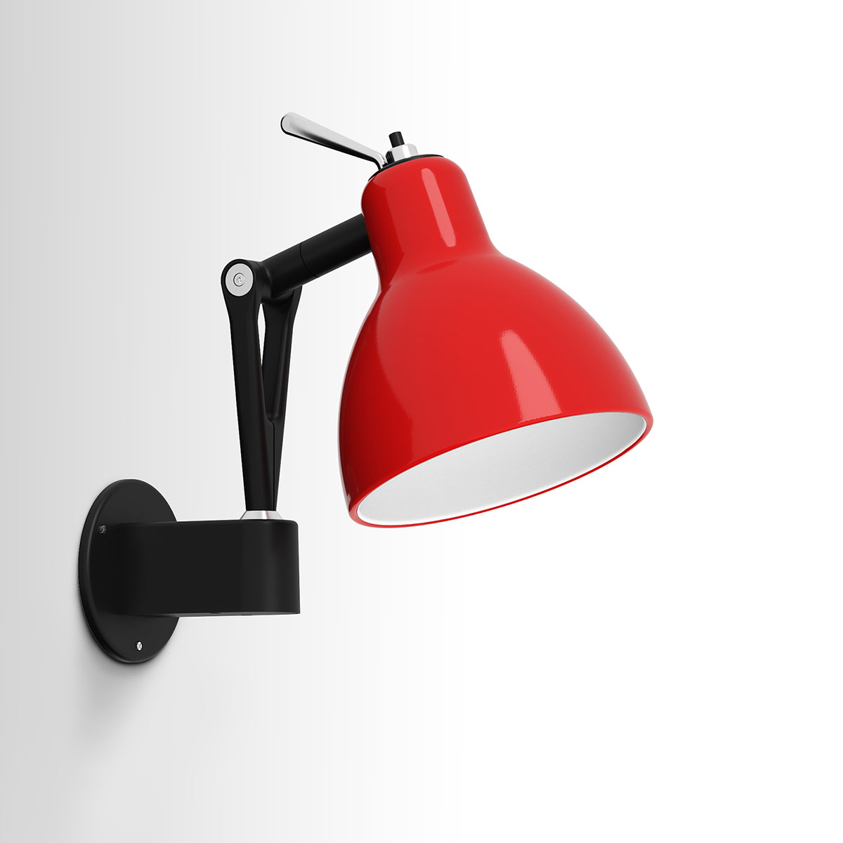 Frame: matt black, shade: glossy red