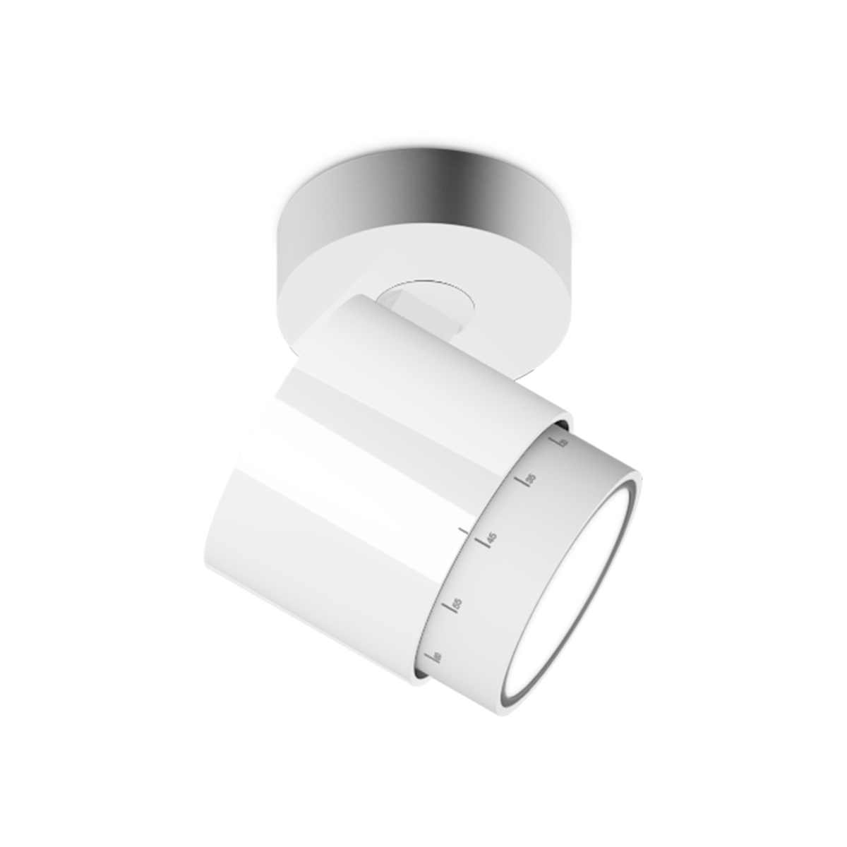 glossy white, lens and body: matt white