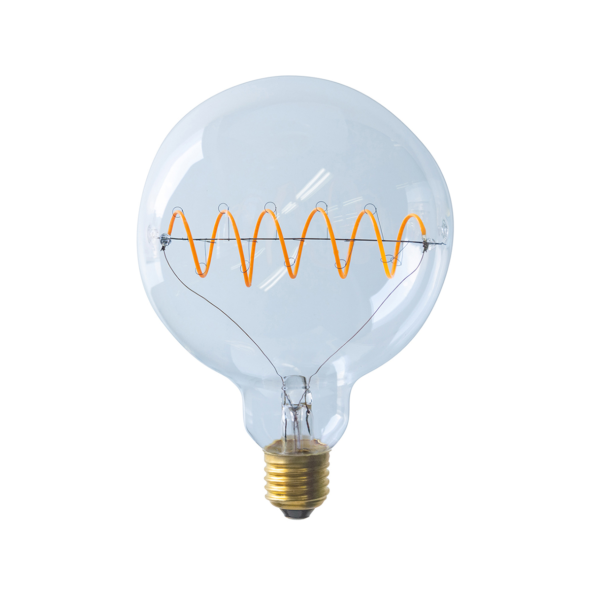 LED Bridge Globe 125 Curved Plus klar E27, 6,5 W, 1900 K, dimmbar