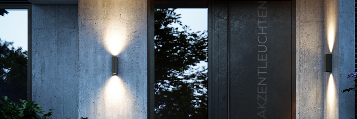 Kategoriebanner Akzentwandleuchten Outdoor
