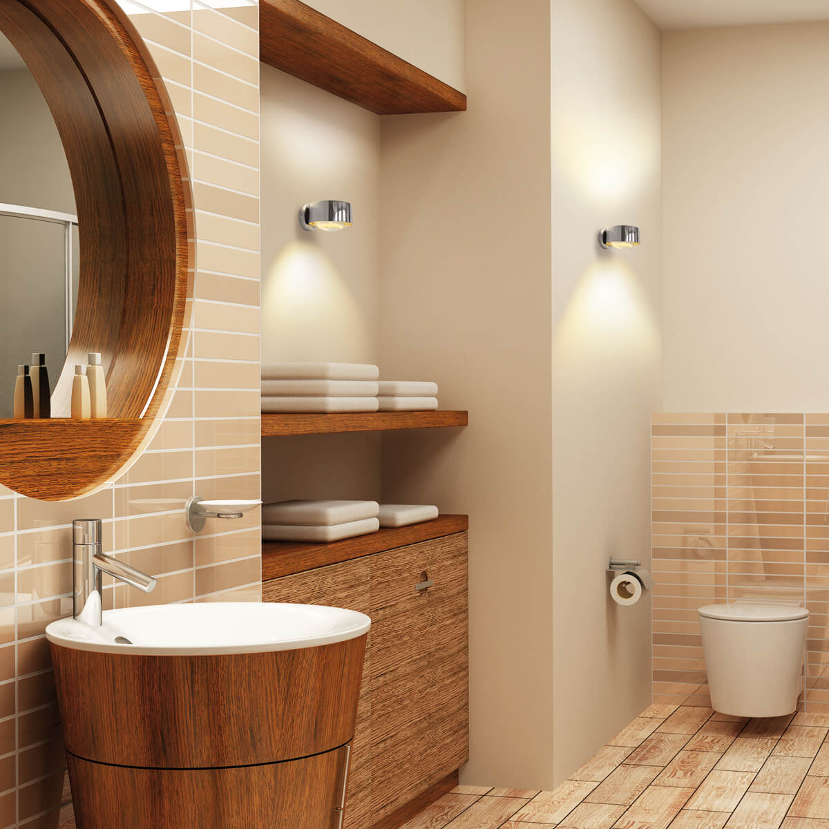 Top Light Puk Maxx Wall LED Wandleuchte, Chrom, mit Linse klar / Linse klar