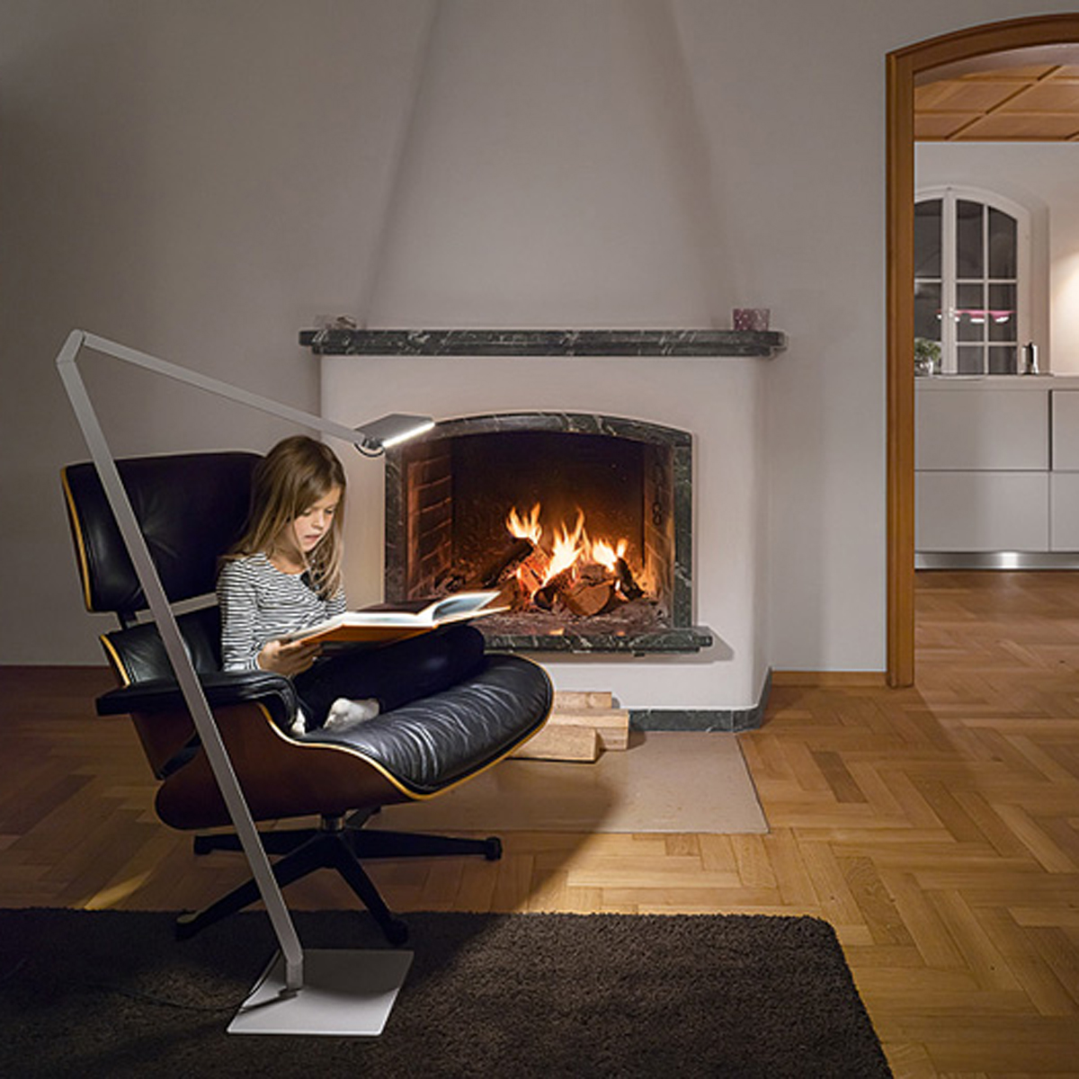 Nimbus Roxxane Home LED Leseleuchte, silber-eloxalfarben