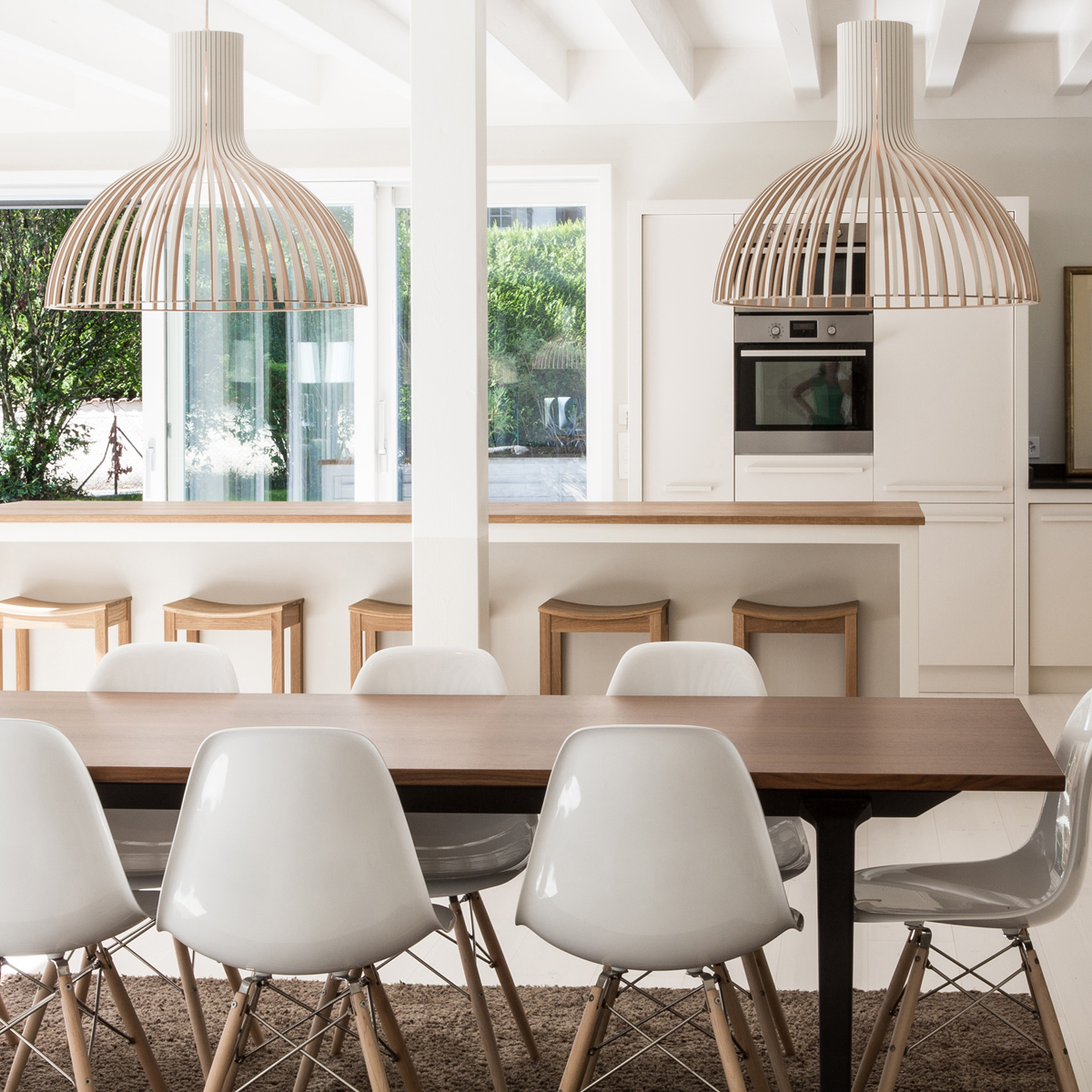 Secto Design Victo 4250 Pendelleuchte, weiß laminiert, Kabel: weiß