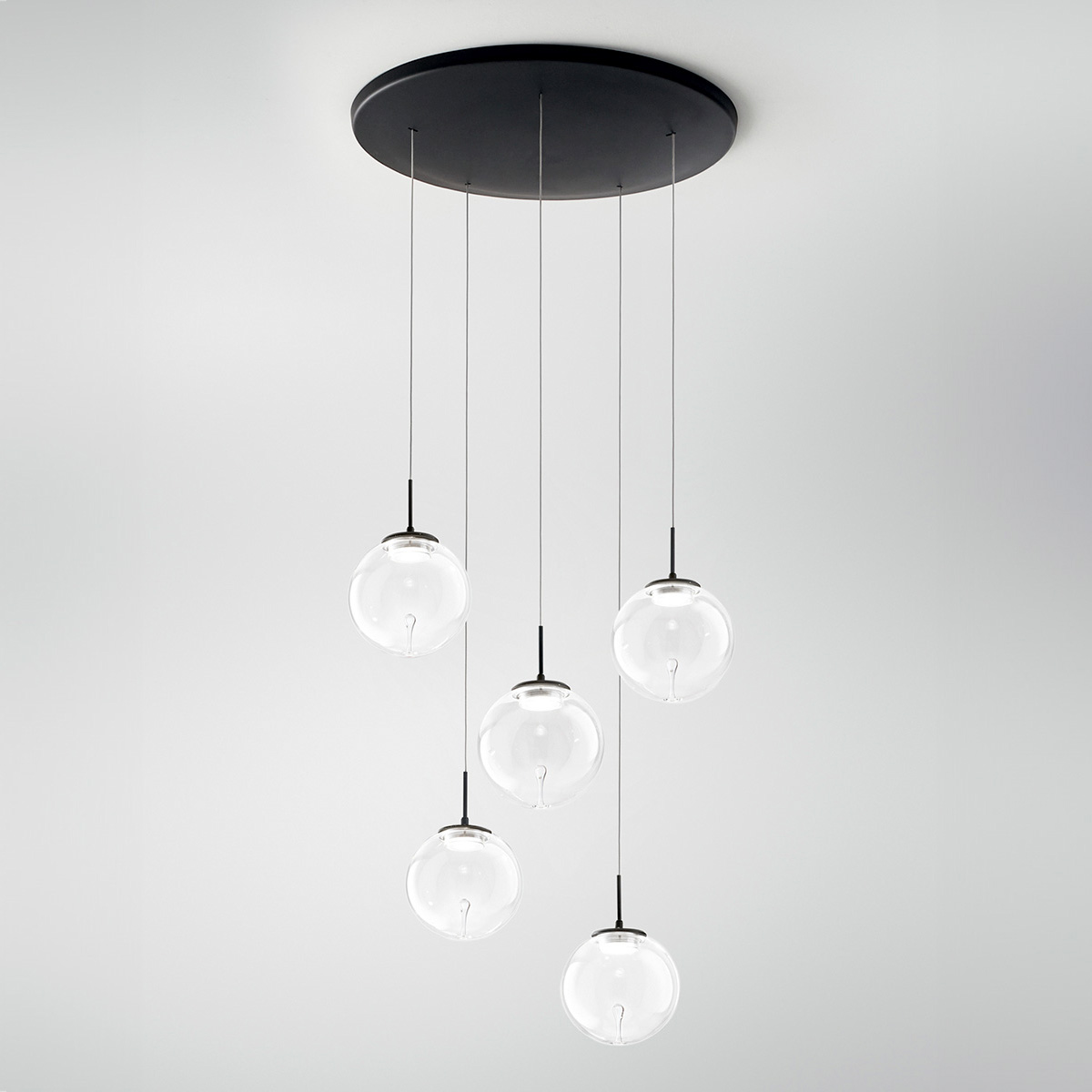 5-light, each Ø: 15 cm, with drops