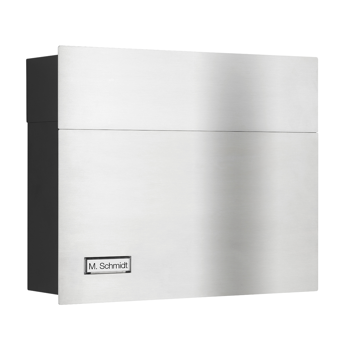 Edelstahl/schwarz, mit Namensschild